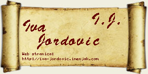 Iva Jordović vizit kartica